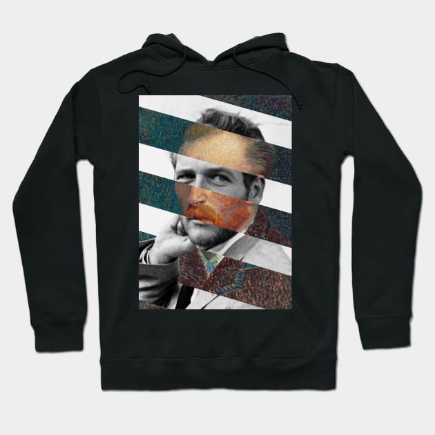 Van Gogh Self Portrait and Paul Newman Hoodie by luigi-tarini